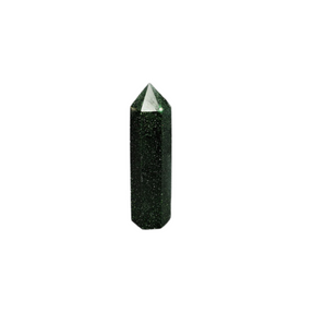 Green Goldstone Generator Point (80g) – Manmade Copper‑Infused Glass for Confidence, Growth & Positive Energy - Heavenly Crystals Online