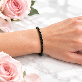 Green Goldstone Rondelle Bracelet – Confidence, Ambition & Positive Energy - Heavenly Crystals Online 