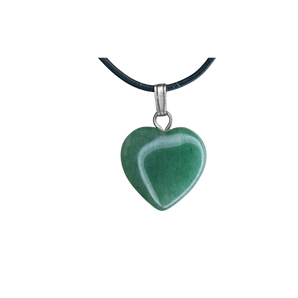 Green Aventurine Pendant with Black Cord