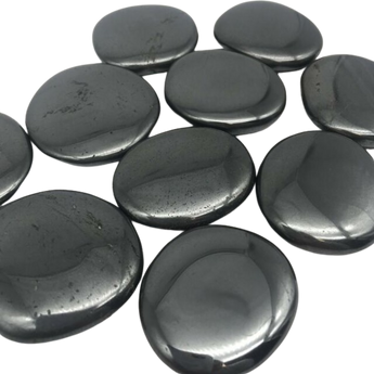 Hematite Flat Worry Stone – Grounding, Protection & Strength - Heavenly Crystals Online