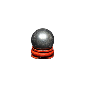 Hematite Sphere with Wooden Stand – Grounding, Protection & Strengthening Energy - Heavenly Crystals Online