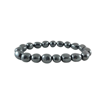 Hematite Tumbled Stone Bracelet – Protection, Grounding & High-Vibration Energy - Heavenly Crystals Online