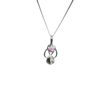Herkimer Diamond & Amethyst Infinity Pendant in 925 Sterling Silver with Chain – Spiritual Awakening & Divine Connection - Heavenly Crystals Online