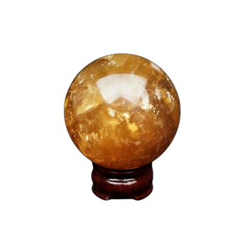 Honey Gold Calcite Sphere (597g) - Confidence, Clarity & Uplifting Solar Energy - Heavenly Crystals Online