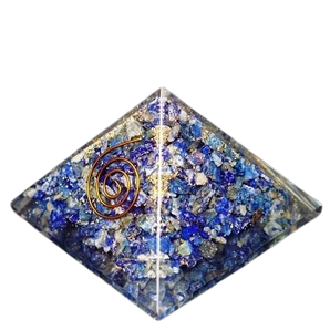 Lapis Lazuli, Copper Orgonite Pyramid - 158 grams
