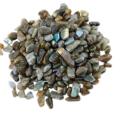 Labradorite Chips - 100 grams in an organza pouch