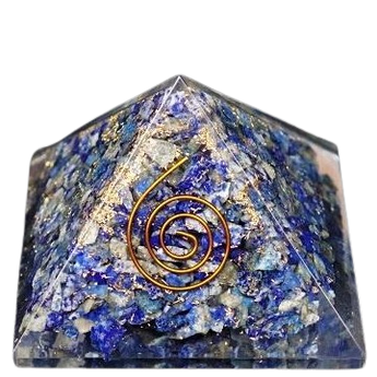 Lapis Lazuli & Copper Orgonite Pyramid (158g) – Wisdom, Inner Truth & Energy Protection - Heavenly Crystals Online