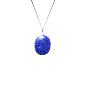 Lapis Lazuli & Malachite Double-Sided Pendant in 925 Sterling Silver with Chain – Wisdom, Truth & Transformation - Heavenly Crystals Online