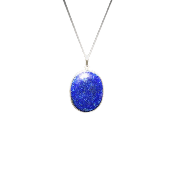 Lapis Lazuli & Malachite Double-Sided Pendant in 925 Sterling Silver with Chain – Wisdom, Truth & Transformation - Heavenly Crystals Online