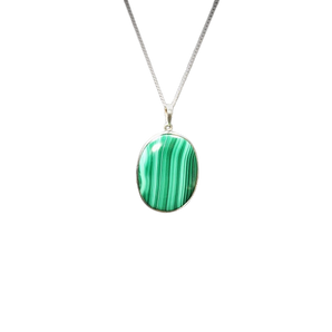 Lapis Lazuli & Malachite Double-Sided Pendant in 925 Sterling Silver with Chain – Wisdom, Truth & Transformation - Heavenly Crystals Online