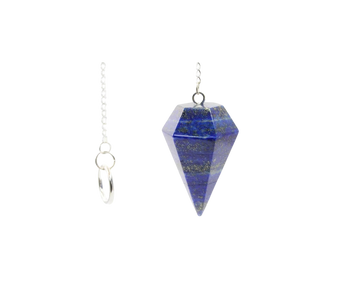 Lapis Lazuli Pendulum with Velvet Pouch – Insight, Wisdom & Third Eye Activation - Heavenly Crystals Online