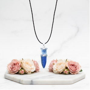Lapis Lazuli Point Pendant with Crystal Chips – Wisdom, Truth & Intuition - Heavenly Crystals Online