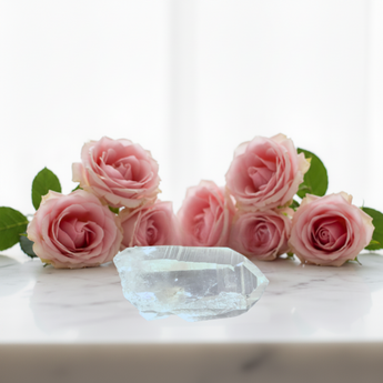 Lemurian Quartz Transmitter Wand (103g) - Channeling Faces for Ancient Wisdom, Clarity & Higher Guidance - Heavenly Crystals Online