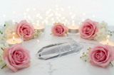 Lemurian Quartz Transmitter Wand (114g) - Channeling Faces for Ancient Wisdom, Clarity & Higher Guidance - Heavenly Crystals Online