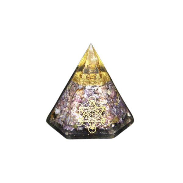 Lepidolite Orgonite Hexagonal Pyramid – Heavenly Crystals Online