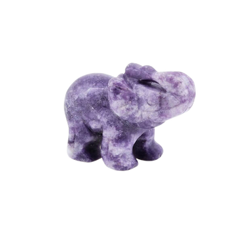 Lepidolite Elephant (51g) Calming Energy, Emotional Balance & Gentle Protection - Heavenly Crystals Online