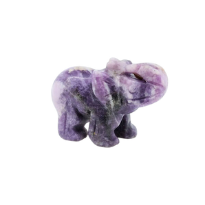 Lepidolite Elephant (52g) Calming Energy, Emotional Balance & Gentle Protection - Heavenly Crystals Online