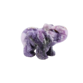 Lepidolite Elephant (52g) Calming Energy, Emotional Balance & Gentle Protection - Heavenly Crystals Online