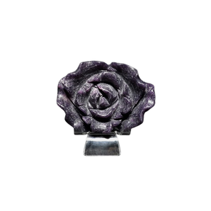 Lepidolite Hand Carved Rose with stand - Heavenly Crystals Online