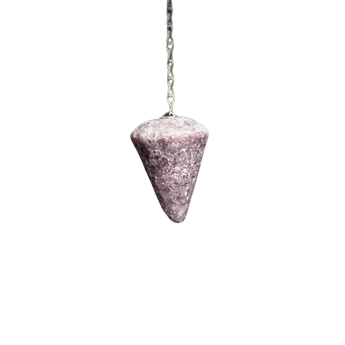 Lepidolite Pendulum with velvet pouch – Stress Relief, Peace & Intuition - Heavenly Crystals Online 