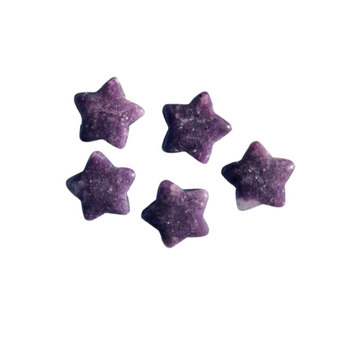 Lepidolite Stars (30mm) – Calming Energy, Emotional Balance & Gentle Protection - Heavenly Crystals Online