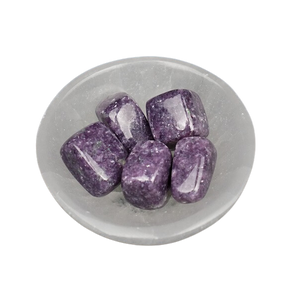 Lepidolite Tumbled Stone – Plum Violet Mica Crystal for Calm, Emotional Balance & Stress Relief - Heavenly Crystals Online