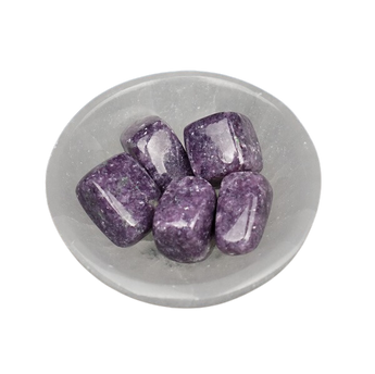 Lepidolite Tumbled Stone – Plum Violet Mica Crystal for Calm, Emotional Balance & Stress Relief - Heavenly Crystals Online