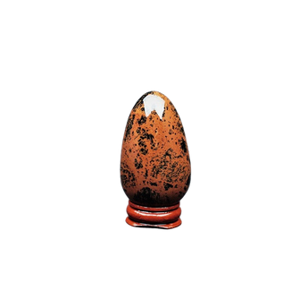 Mahogany Obsidian Egg with Wooden Stand (113g) – Grounding, Strength & Protective Energy - Heavenly Crystals Online