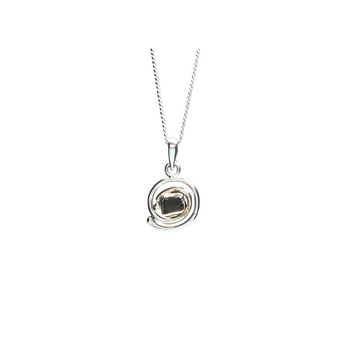 Moldavite Spiral Pendant in 925 Sterling Silver with chain (B) Genuine Moldavite for Transformation - Heavenly Crystals Online
