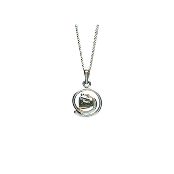 Moldavite Spiral Pendant in 925 Sterling Silver with chain (C) Genuine Moldavite for Transformation - Heavenly Crystals Online