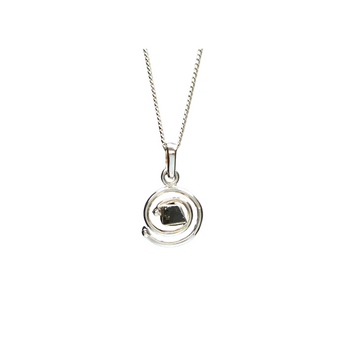 Moldavite Spiral Pendant in 925 Sterling Silver with chain (D) Genuine Moldavite for Transformation - Heavenly Crystals Online