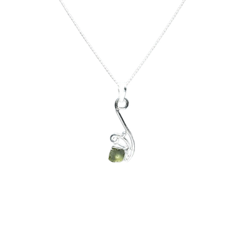 Moldavite Swan Pendant in 925 Sterling Silver with chain (A) Genuine Moldavite for Transformation - Heavenly Crystals Online