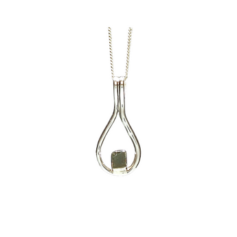 Moldavite Teardrop Pendant in 925 Sterling Silver with chain (A) Genuine Moldavite for Transformation - Heavenly Crystals Online