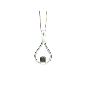 Moldavite Teardrop Pendant in 925 Sterling Silver with chain (B) Genuine Moldavite for Transformation - Heavenly Crystals Online