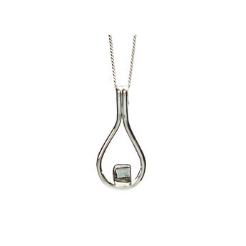 Moldavite Teardrop Pendant in 925 Sterling Silver with chain (C) Genuine Moldavite for Transformation - Heavenly Crystals Online