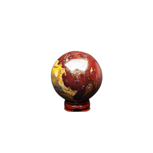 Mookaite Jasper Sphere with wooden stand - 239 grams