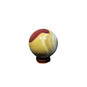 Mookaite Jasper Sphere with wooden stand - 284 grams