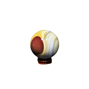 Mookaite Jasper Sphere with wooden stand - 284 grams