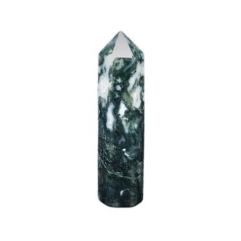 Moss Agate Generator Point (161g) – Grounding, Growth & Emotional Balance - Heavenly Crystals Online