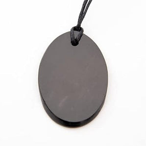 Shungite Oval Pendant Genuine with black cord