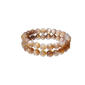 Peach Moonstone Bracelet - 7mm to 8mm