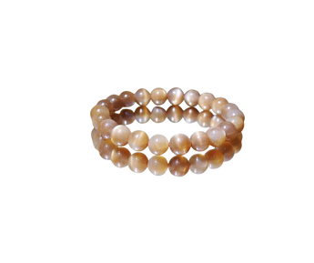 Peach Moonstone Bracelet (7mm to 8mm) Feminine Energy, Emotional Healing & Inner Peace - Heavenly Crystals Online