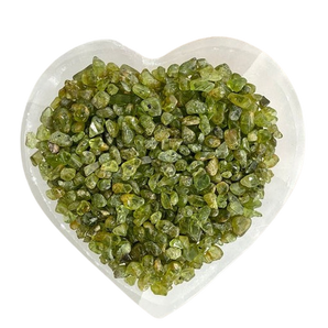Peridot Chips (100g) Pouch for Renewal, Abundance & Heart Chakra Activation - Heavenly Crystals Online