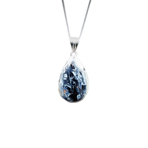Pietersite Tear Drop Pendant in 925 Sterling Silver with chain - Spiritual awakening, Clarity and Focus - Heavenly Crystals Online