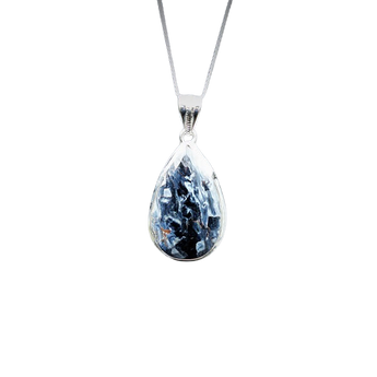 Pietersite Tear Drop Pendant in 925 Sterling Silver with chain - Spiritual awakening, Clarity and Focus - Heavenly Crystals Online