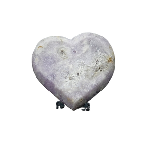 Pink Amethyst Heart with Stand (665g) – Heart Healing, Emotional Balance & Gentle Protective Energy - Heavenly Crystals Online