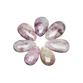 Pink Amethyst Teardrop Palm Stone Freeform – Calm, Heart Healing & Emotional Balance - Heavenly Crystals Online