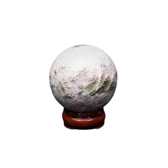 Pink Tourmaline Sphere with Wooden Stand (790g) – Heart Healing, Emotional Balance & Compassionate Energy - Heavenly Crystals Online