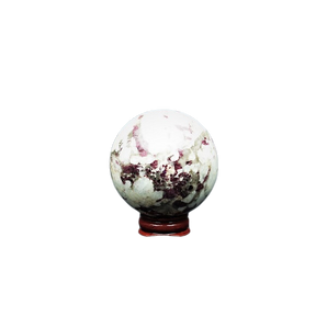 Pink Tourmaline Sphere with wooden stand (325g) – Heart Healing, Emotional Balance & Compassionate Energy - Heavenly Crystals Online