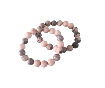 Pink Zebra Jasper Bracelet (7mm) Nurturing, Balance & Heart‑Soothing Energy - Heavenly Crystals Online